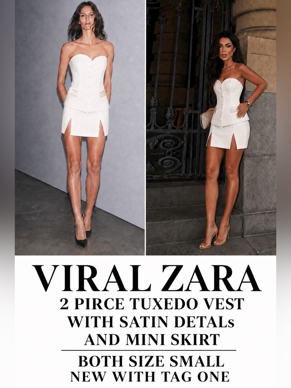 VIRAL NEW ( TWO PIRCE SET ) ) ZARA LUXURY TUXEDO VEST AND SKIRT S
🚨NO DISCOUNT
